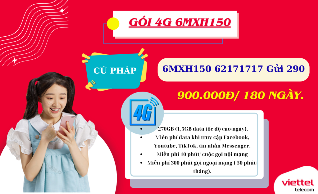 GÓI 4G VIETTEL 6MXH150