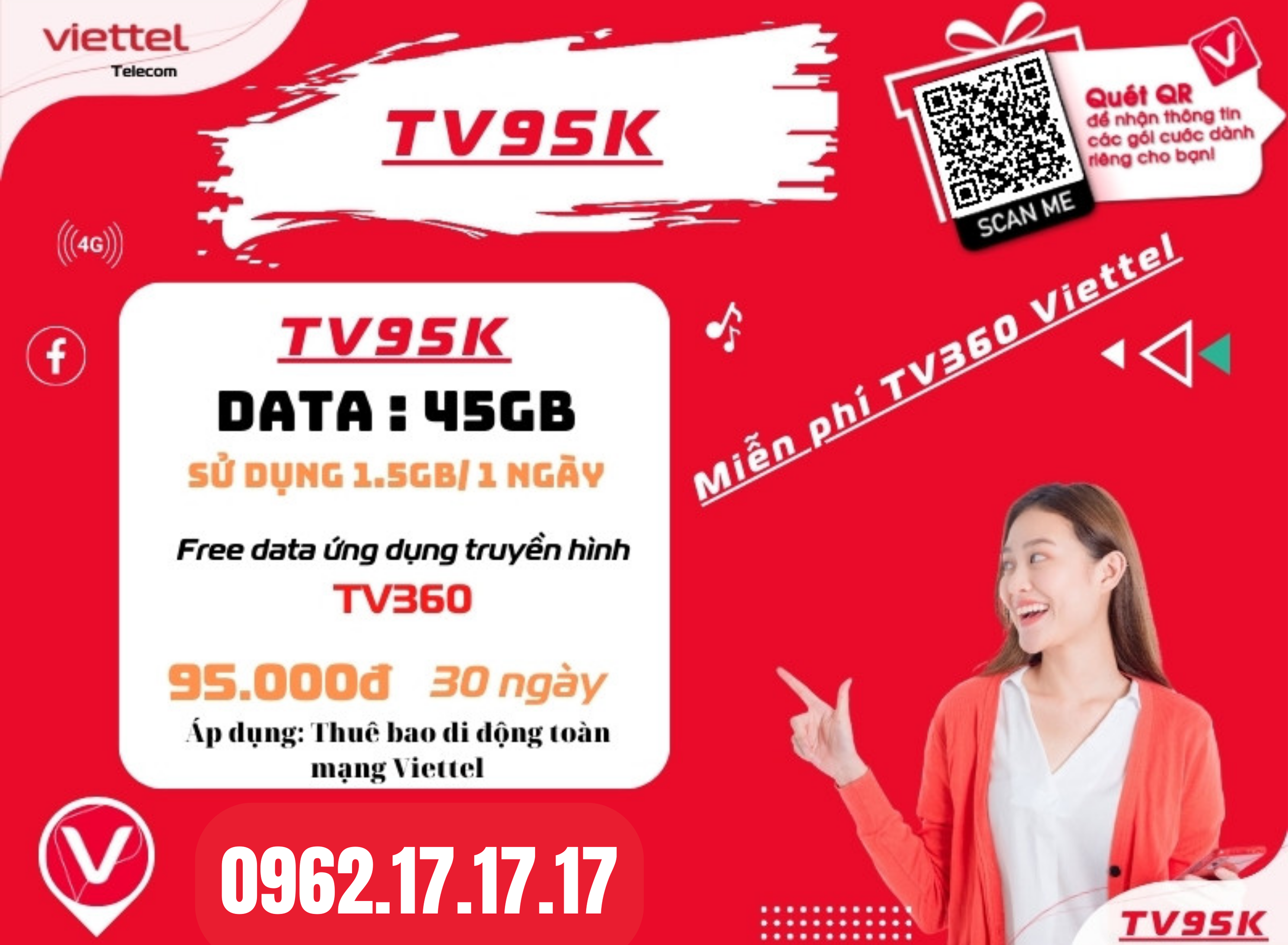 đăng ký gói TV95K viettel