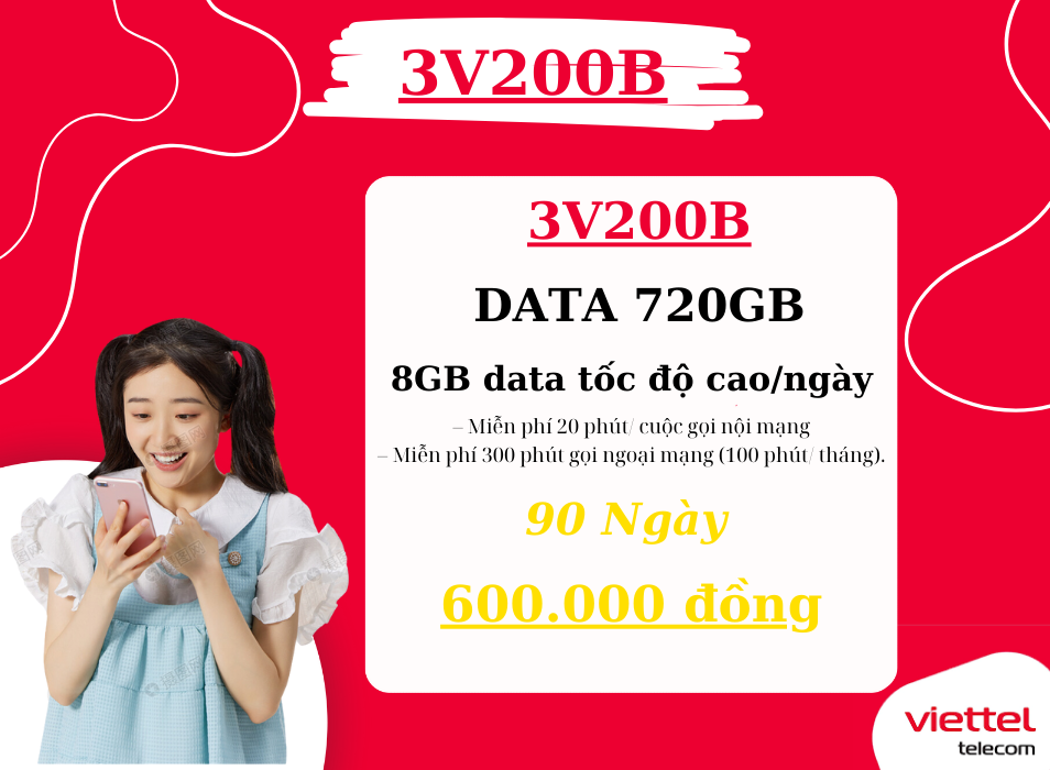 3V200B đăng ký gói Viettel