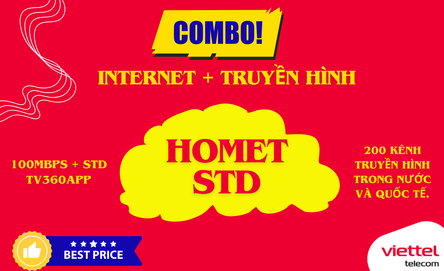 Combo internet truyền hình Viettel Homet - STD