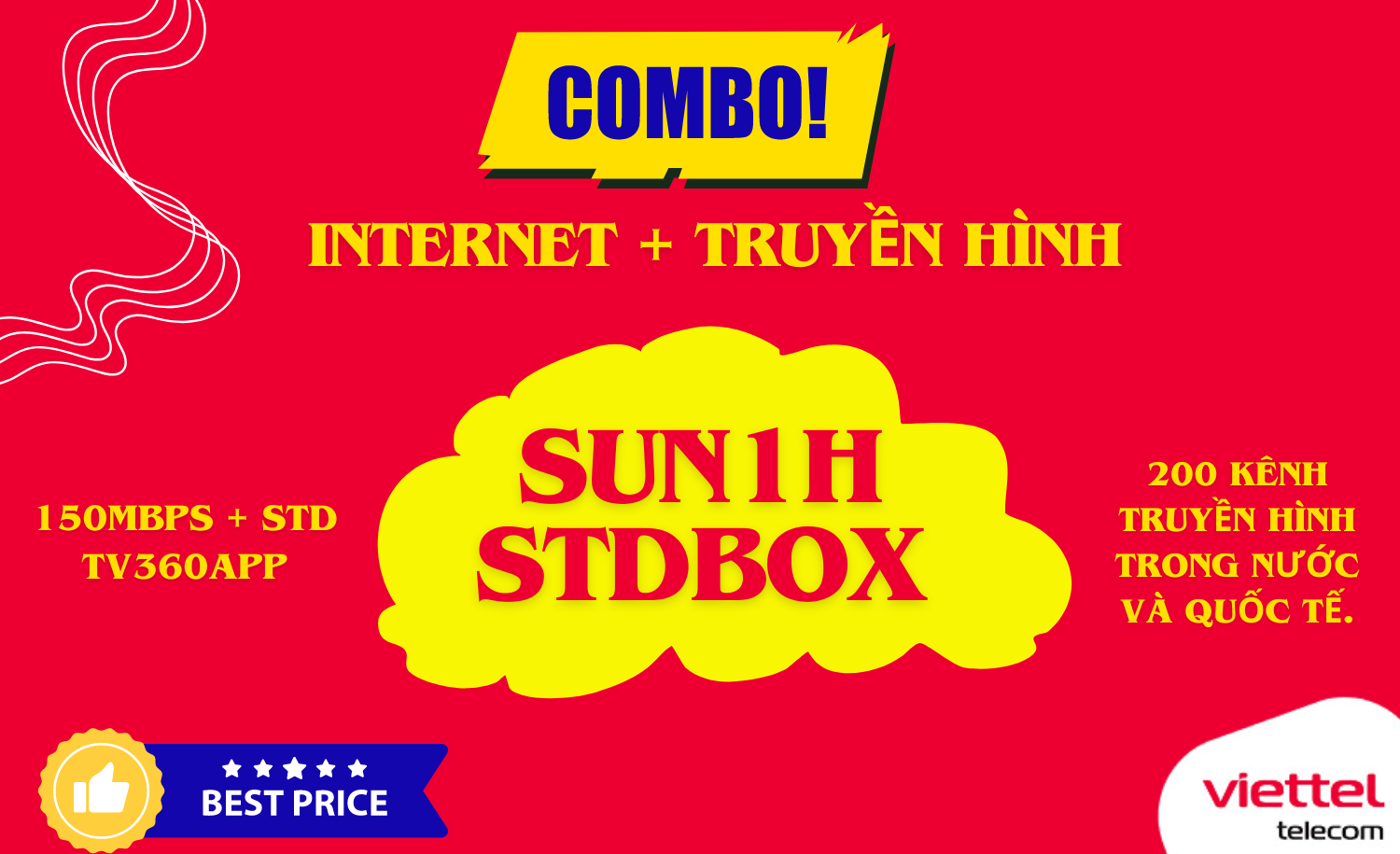 Combo internet truyền hình Viettel SUN1H-STDBOX