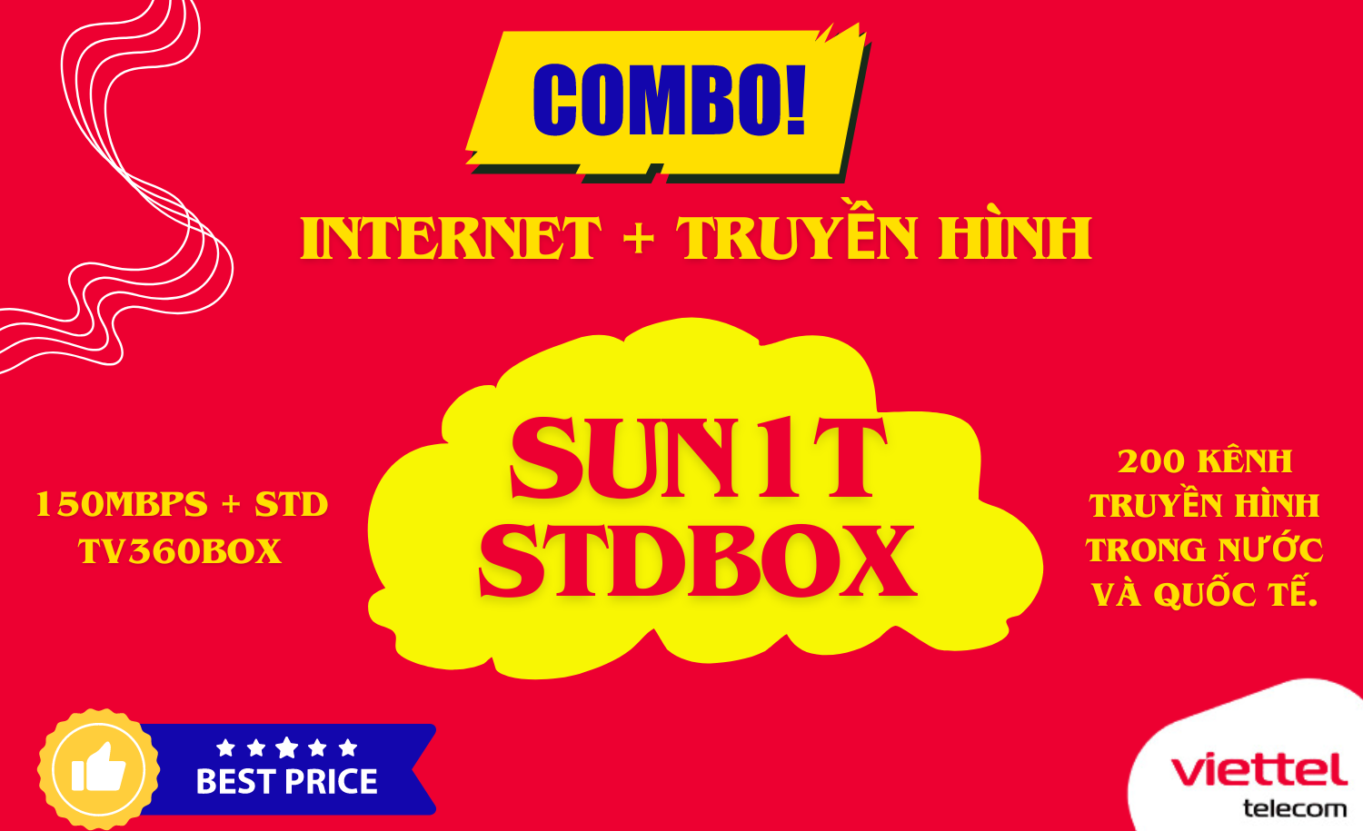 Combo internet truyền hình Viettel SUN1T-STDBOX