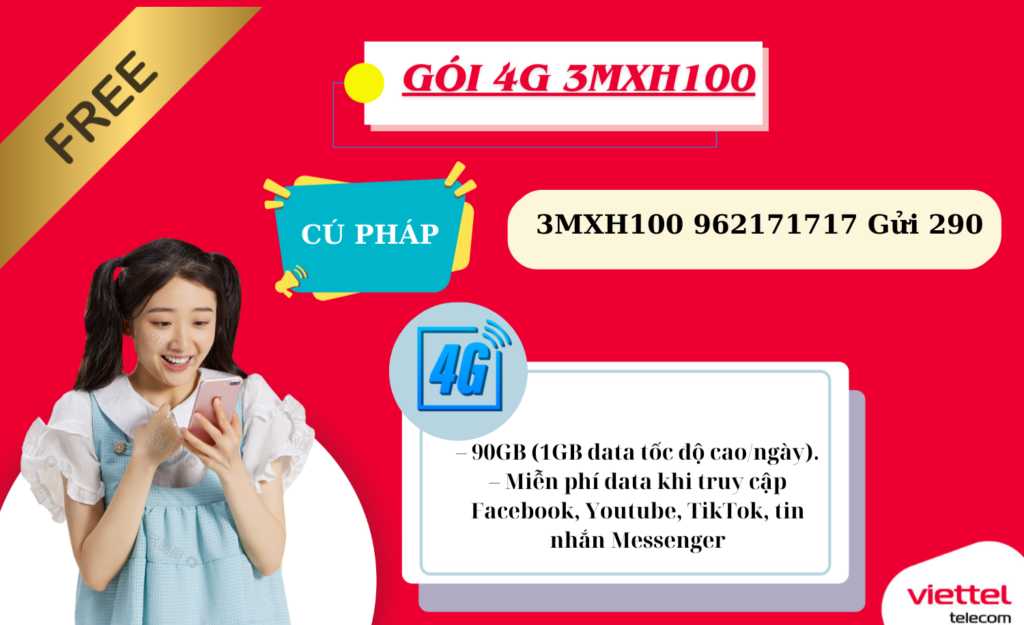 GÓI 4G VIETTEL 3MXH100