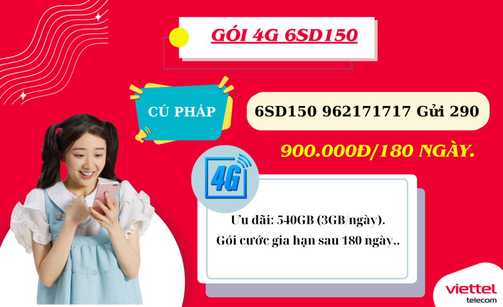 GÓI 4G VIETTEL 6SD150