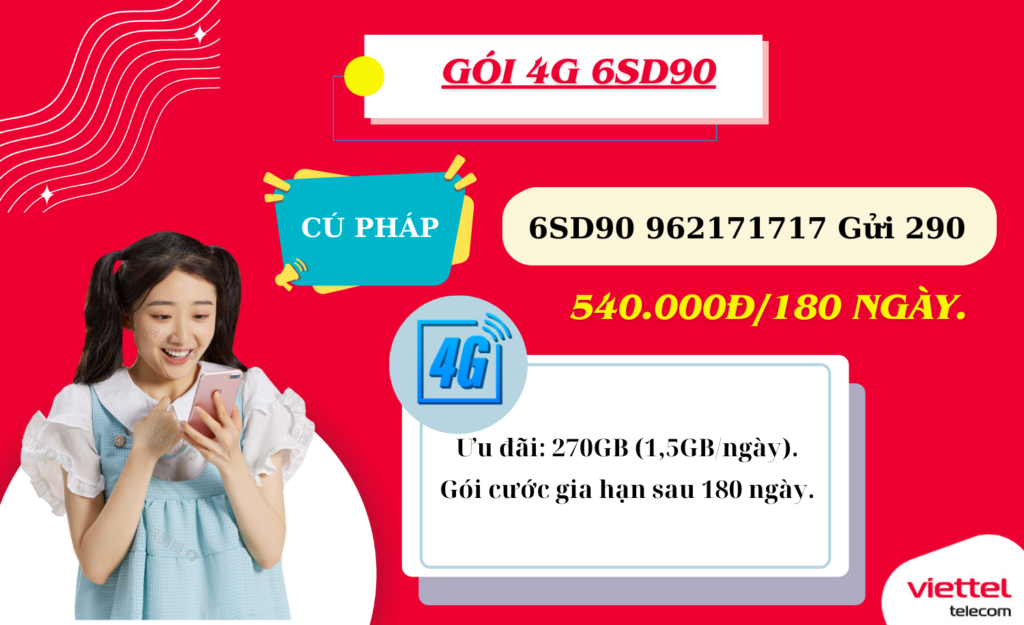 GÓI 4G VIETTEL 6SD90