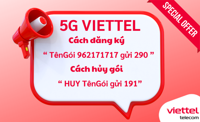 Cách đăng ký gói cước 5G Viettel