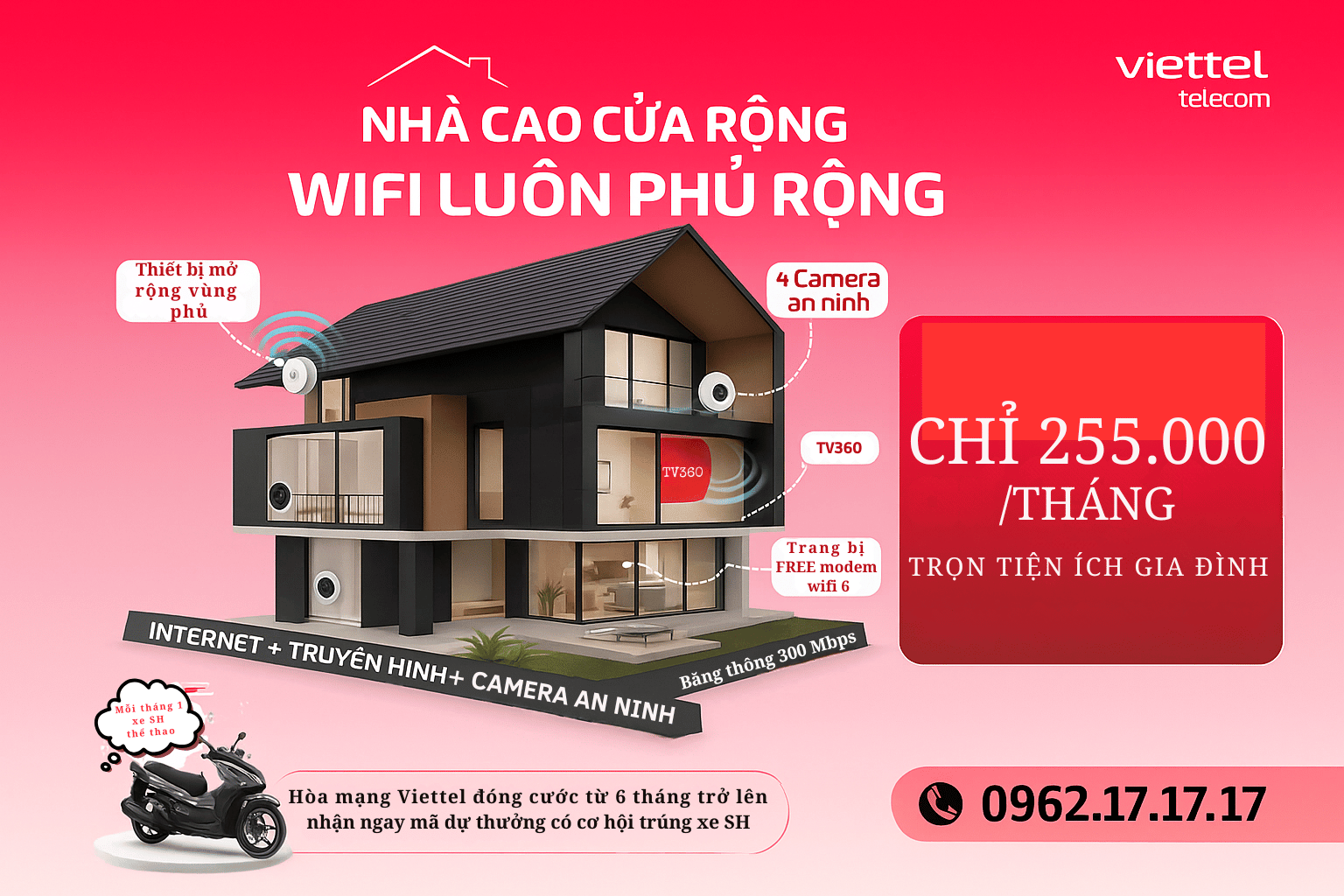 Gói MESHVT4H_GIAITRI Viettel – Phủ Sóng WiFi Toàn Nhà, Giải Trí Đỉnh Cao Chỉ 255.000đ/tháng