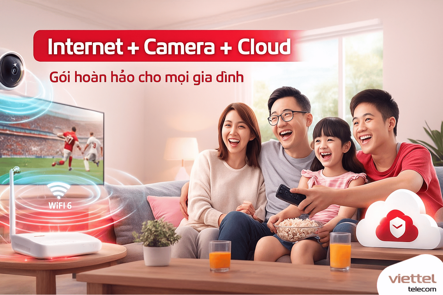 Combo Internet + Camera + Cloud Viettel – Mua 1 Được 3 Chỉ Từ 195.000đ/Tháng