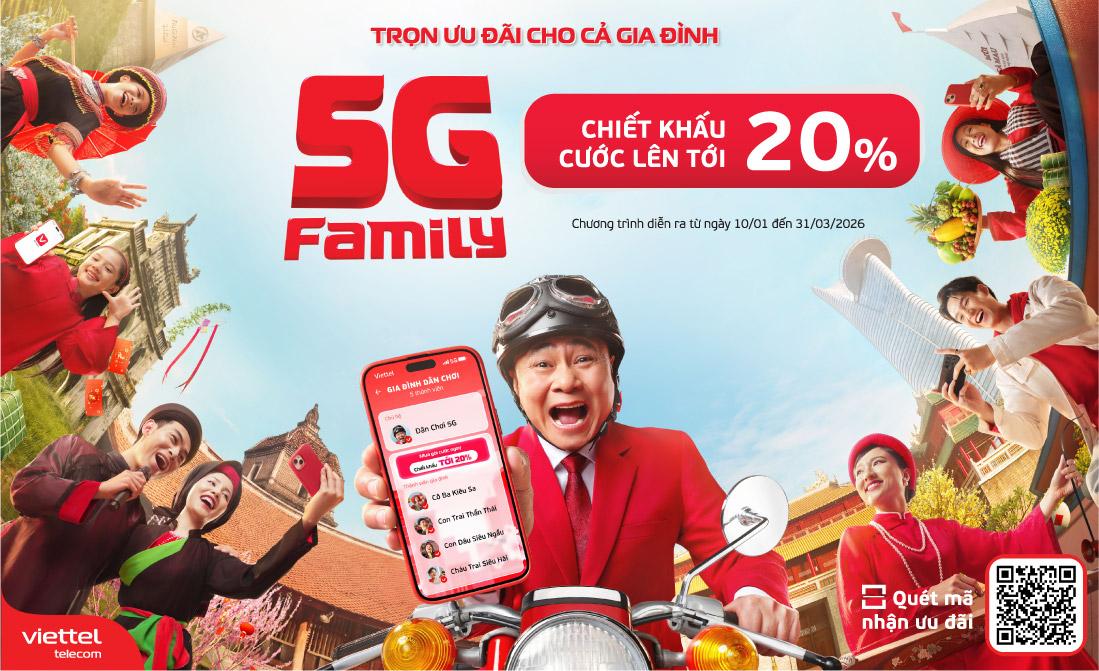 Viettel Telecom Ra Mắt 5G Family – Giải Pháp Viễn Thông Gắn Kết Gia Đình Thời Đại Số