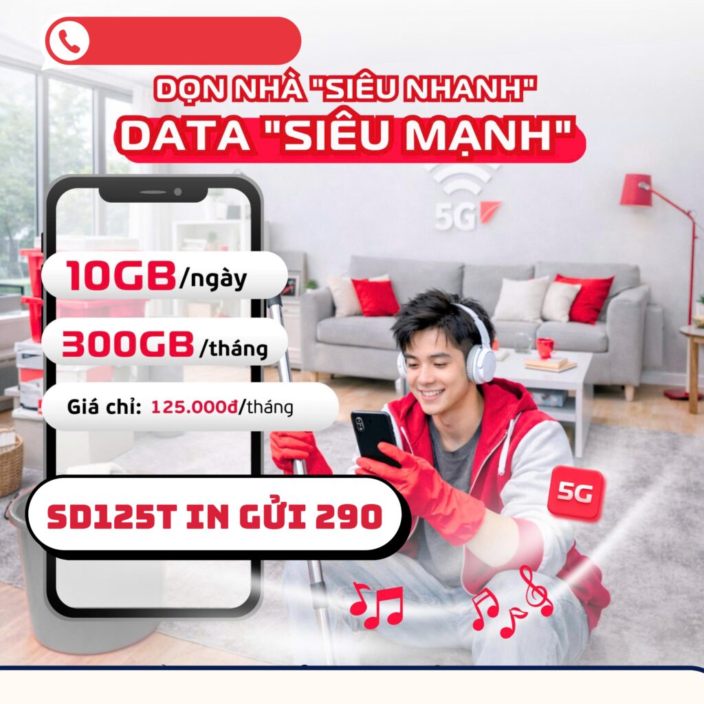 Gói SD125T Viettel – Chỉ 125.000đ/Tháng, Data Lớn Đến 300GB Dùng Thoải Mái
