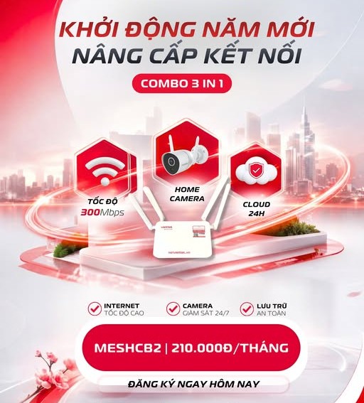Lắp Mạng Viettel MESHCB2 – Lắp 1 Nhận 3 Tiện Ích Chỉ Từ 210K/Tháng
