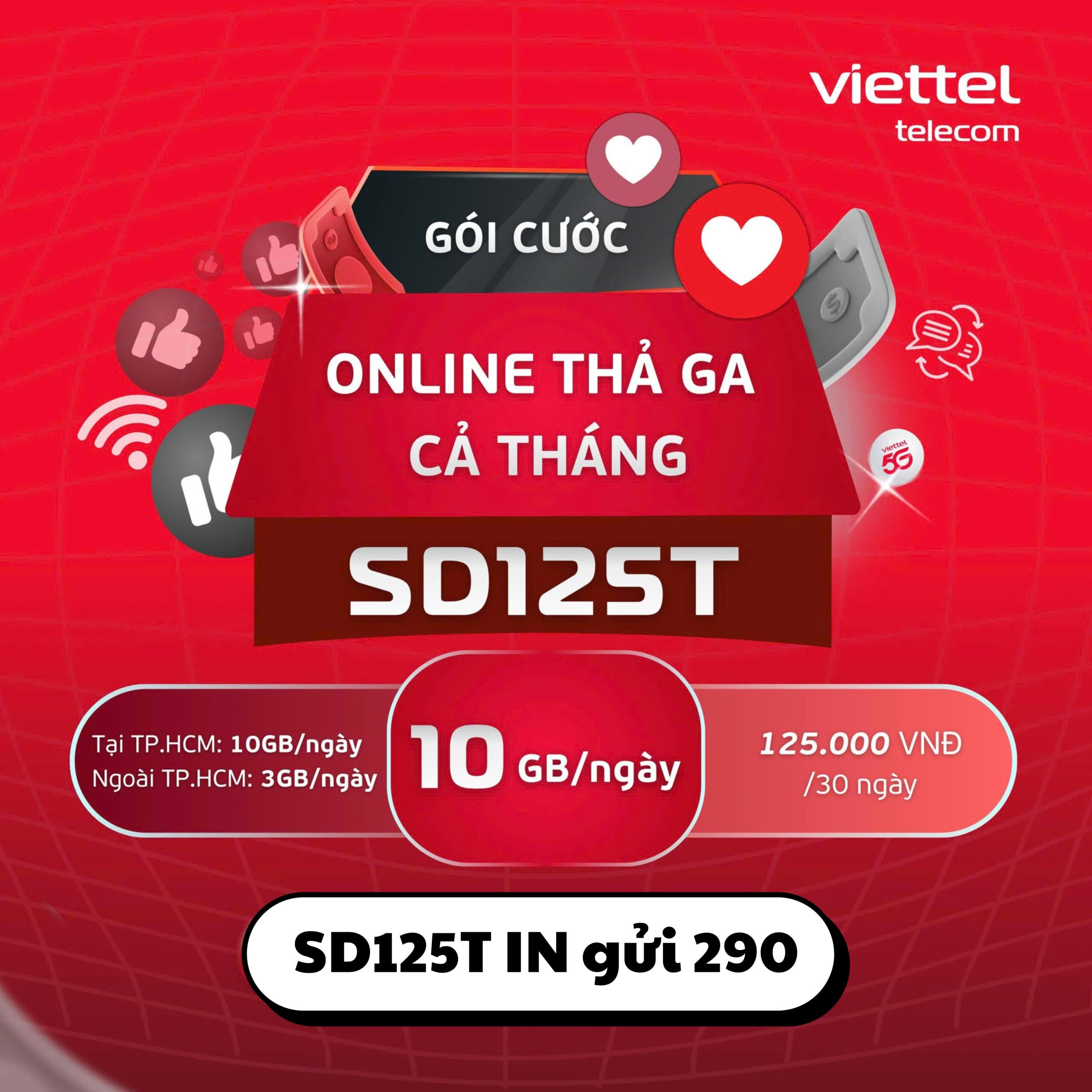 Gói SD125T Viettel – Data Nhiều, Dùng Mượt, Không Lo Hết Dung Lượng