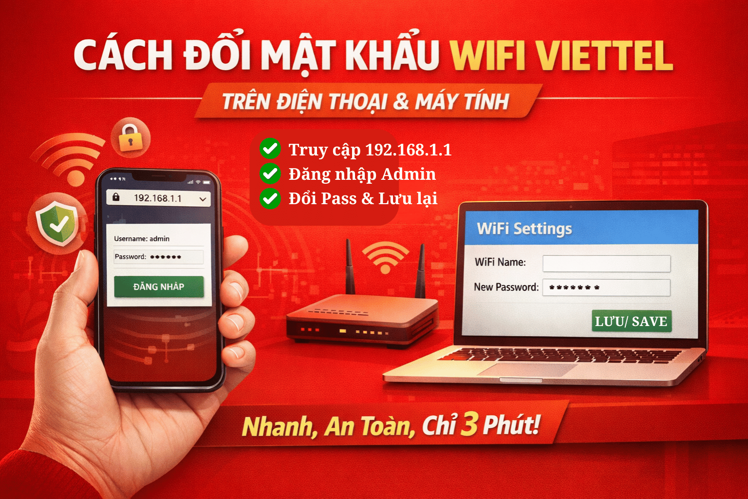 Cách Đổi Mật Khẩu Wifi Viettel Trên Điện Thoại, Máy Tính Đơn Giản Nhất