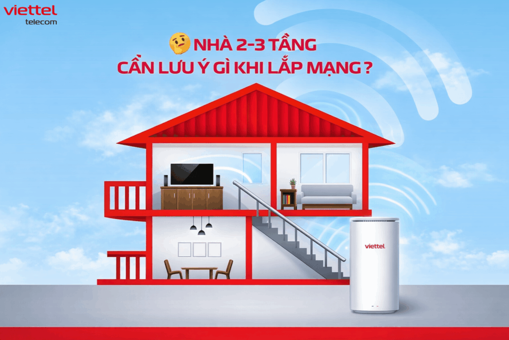 Nhà 2–3 Tầng Cần Lưu Ý Gì Khi Lắp WiFi? Giải Pháp Phủ Sóng Ổn Định Cho Toàn Bộ Ngôi Nhà