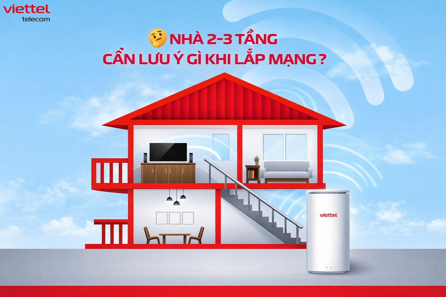 Nhà 2–3 Tầng Cần Lưu Ý Gì Khi Lắp WiFi? Giải Pháp Phủ Sóng Ổn Định Cho Toàn Bộ Ngôi Nhà