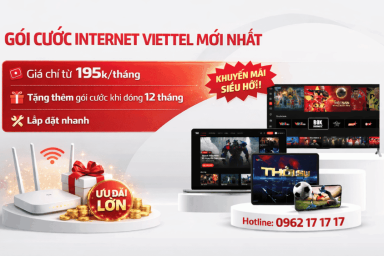 Các gói cước internet viettel mới nhất