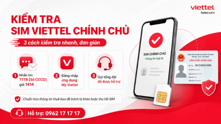 Cách Kiểm Tra SIM Viettel Chính Chủ