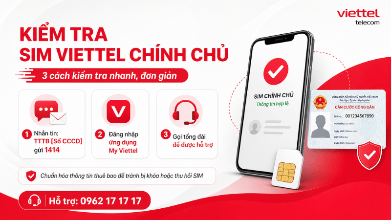 Cách Kiểm Tra Sim Viettel Chính Chủ Nhanh Và Đơn Giản, Tránh Nguy Cơ Bị Khóa Sim