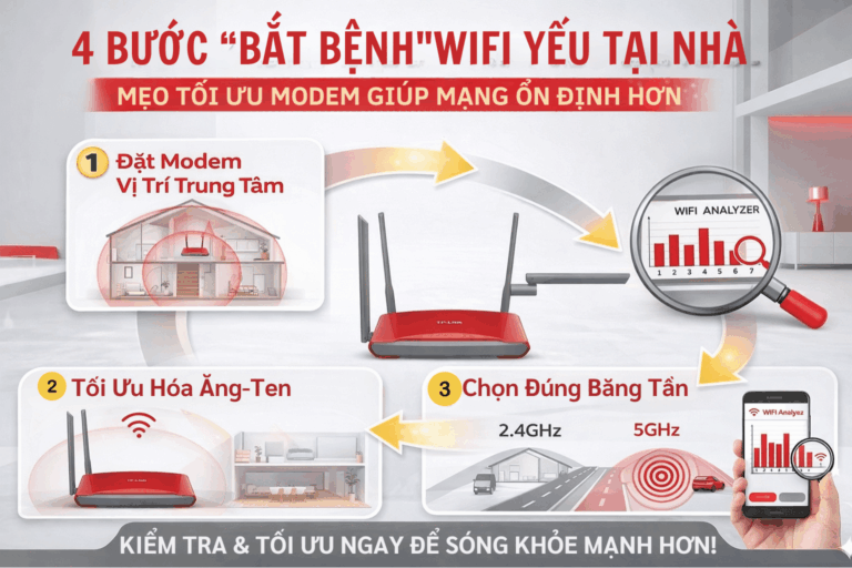4 Bước “Bắt Bệnh” WiFi Yếu Tại Nhà