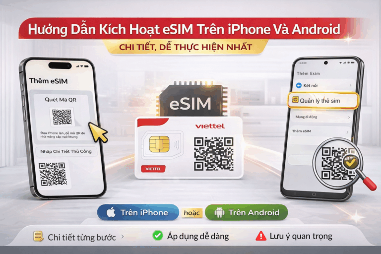 Hướng Dẫn Kích Hoạt eSIM Trên iPhone Và Android