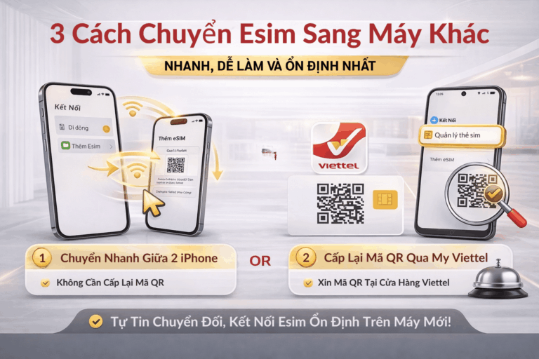 3+ Cách Chuyển eSIM Sang Máy Khác