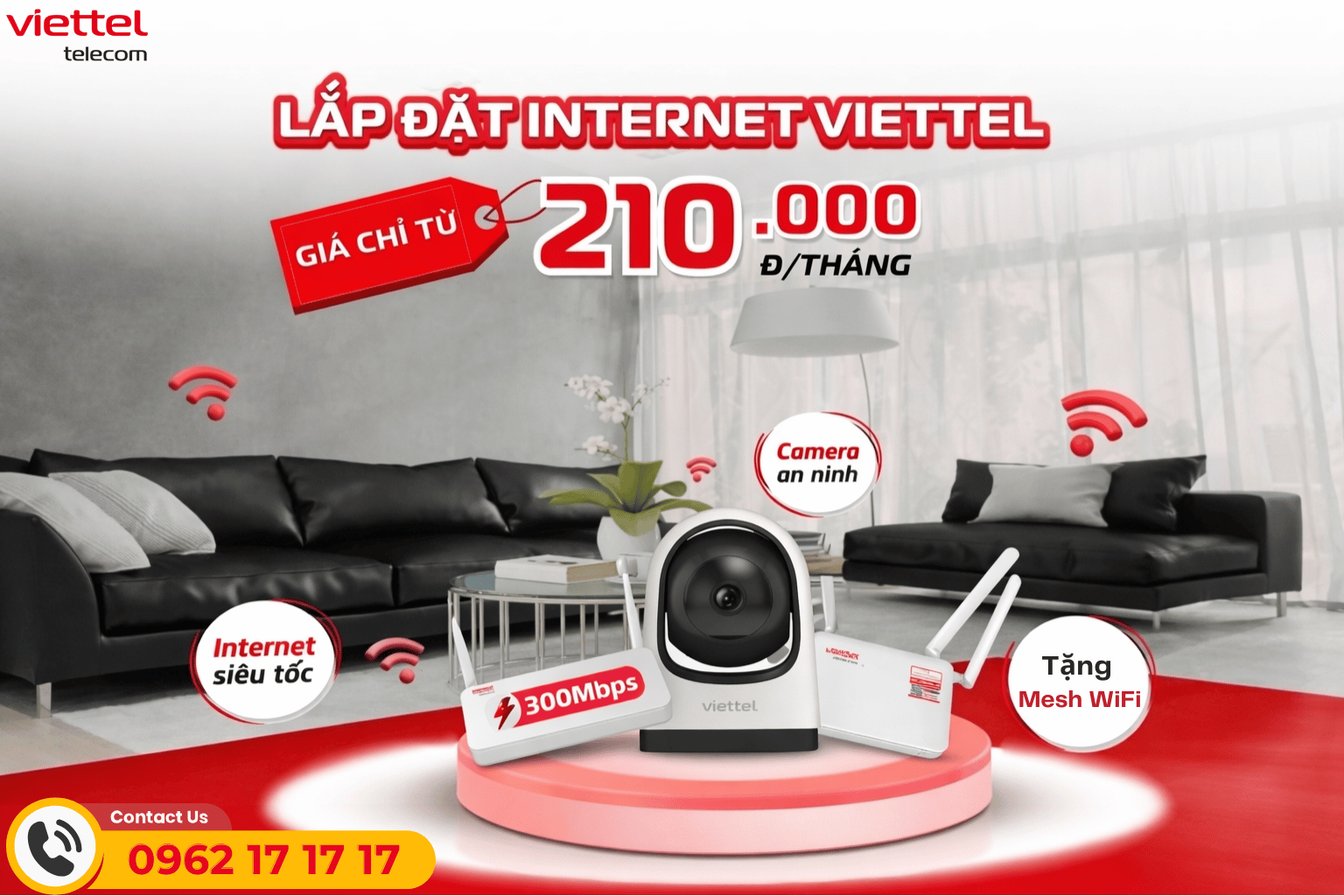 Combo MESHCB2 Viettel Chỉ 210K/Tháng: Internet + Camera + Mesh WiFi Cho Cả Nhà Dùng Thoải Mái