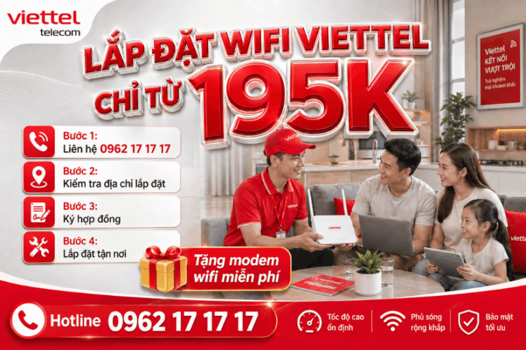 Giá cước lắp đặt wifi viettel