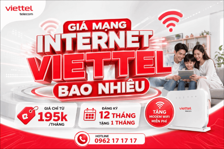 Giá mạng internet viettel bao nhiêu?