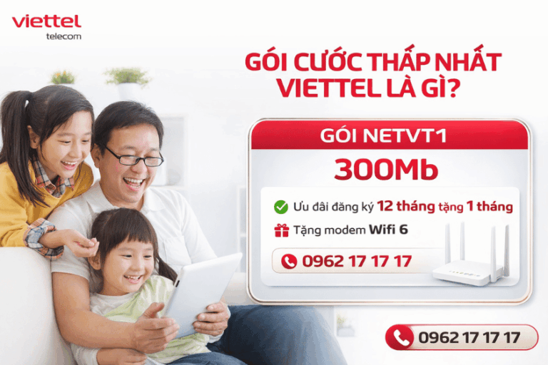 Gói cước internet thấp nhất của viettel