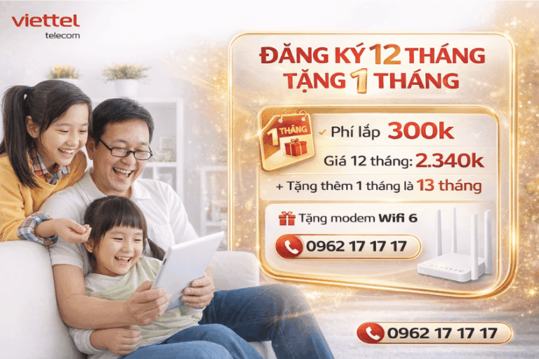 Gói wifi viettel 1 năm bao nhiêu tiền?
