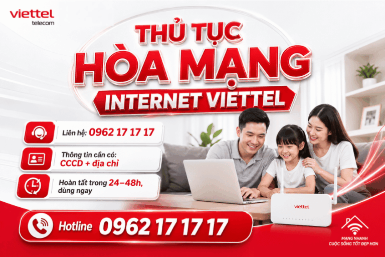 Thủ tục hoà mạng Internet Viettel