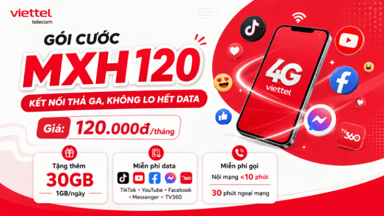 Gói MXH120 Viettel: Gói Cước Giải Trí Dành Cho Giới Trẻ, Kết Nối Thả Ga Không Lo Hết Data
