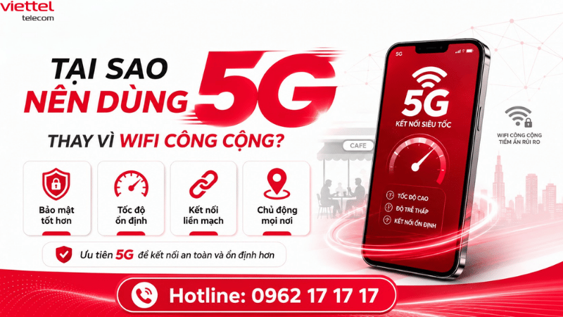 Tại Sao Nên Dùng 5G Thay Vì WiFi Công Cộng?