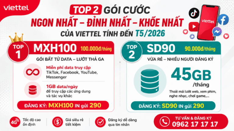 Top 2 Gói Cước Viettel Đáng Đăng Ký Nhất Tháng 5/2026