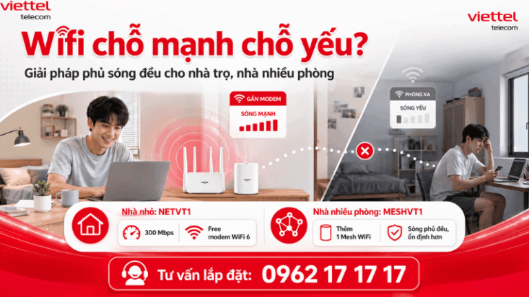 Mesh WiFi Viettel Cho Nhà Trọ