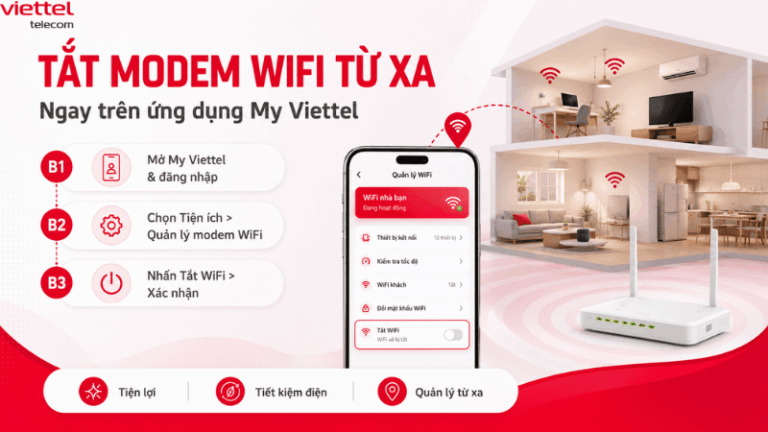 Hướng Dẫn Tắt Modem WiFi Từ Xa Trên Ứng Dụng My Viettel