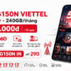 Gói 5G150N Viettel 240GB/Tháng - 8GB/Ngày, Miễn Phí TV360