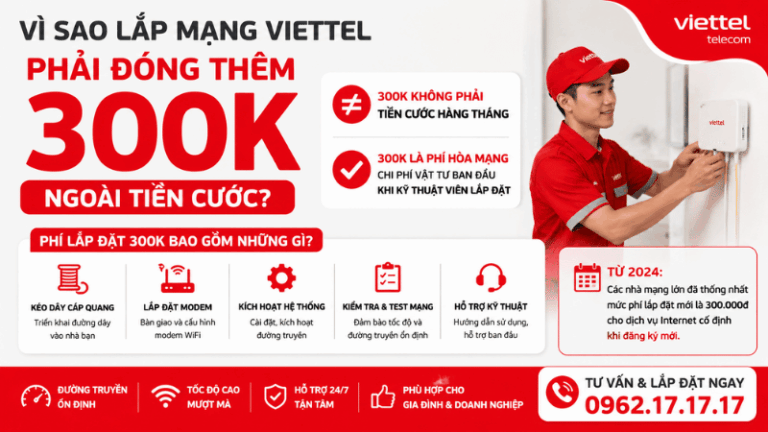 Vì Sao Lắp Mạng Viettel Phải Đóng Phí Lắp Đặt 300K Ngoài Tiền Cước?