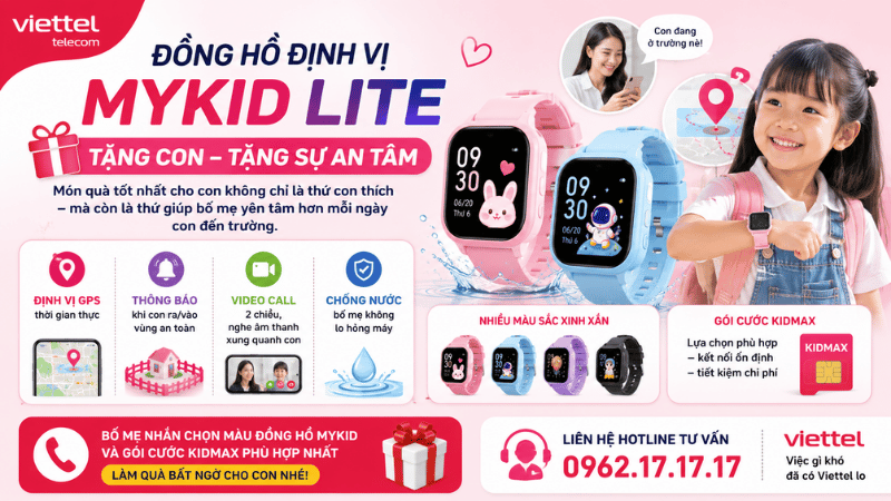 Đồng Hồ Định Vị MyKid Lite - Món Quà Cho Con, Sự An Tâm Cho Ba Mẹ