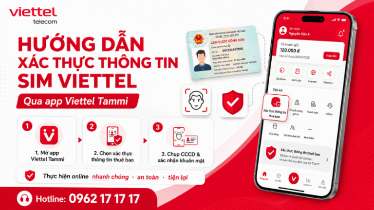 Hướng Dẫn Xác Thực Thông Tin SIM Viettel Qua App Viettel Tammi