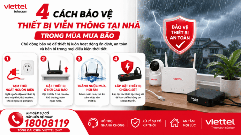 4 Cách Bảo Vệ Thiết Bị Viễn Thông Viettel Tại Nhà Trong Mùa Mưa Bão
