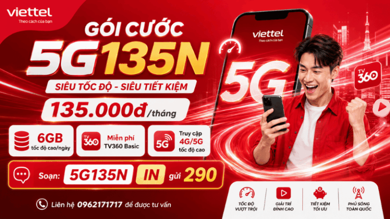 Gói 5G135N Viettel – 6GB/Ngày
