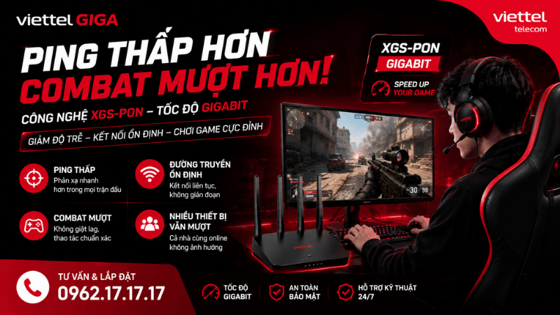 Viettel GIGA Cho Game Online - Ping Thấp Hơn, Combat Mượt Hơn