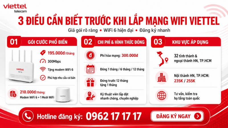 3 Điều Cần Biết Trước Khi Lắp Mạng WiFi Viettel