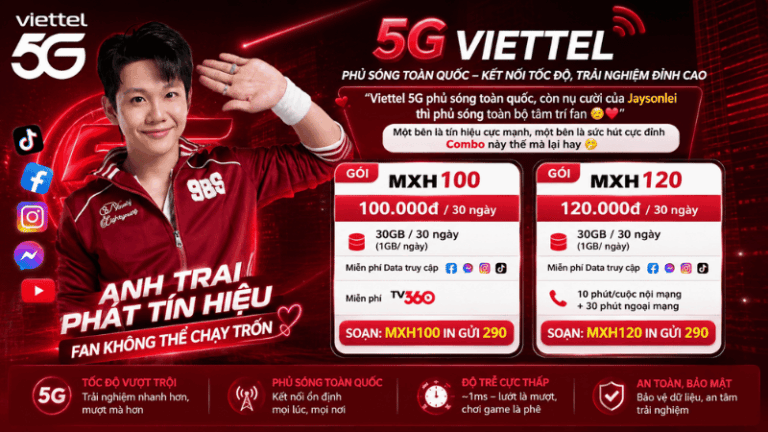 Viettel 5G Và Gói MXH100, MXH120