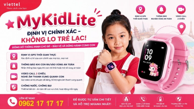 MyKidLite Viettel – Đồng Hồ Định Vị GPS