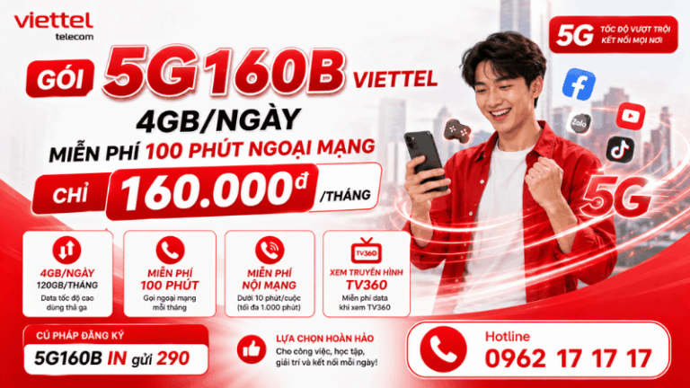 Gói 5G160B Viettel
