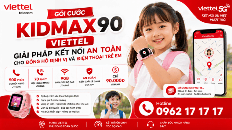 Gói Cước KIDMAX90 Viettel