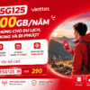 Gói 12T5G125 Viettel - 6000GB/Năm, Data Khủng Cho Du Lịch, Trekking Và Đi Phượt