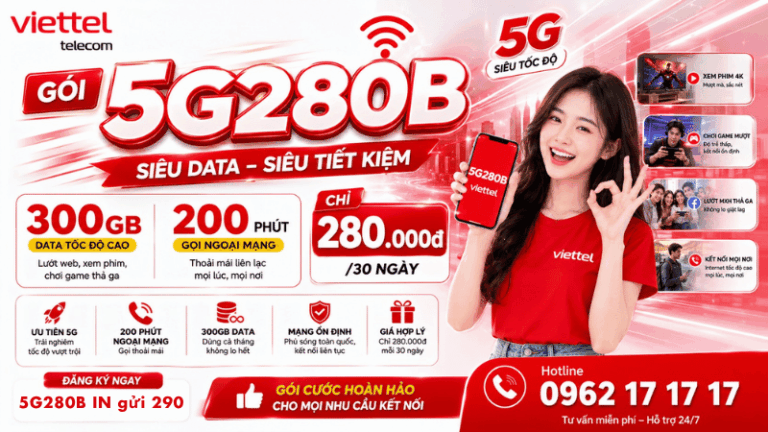 Gói 5G280B Viettel